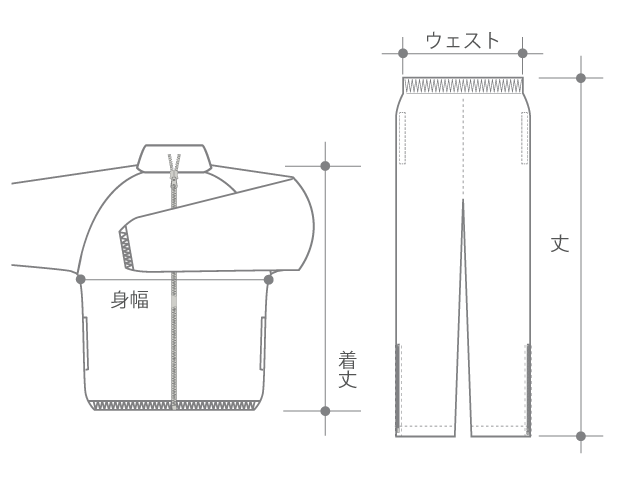 バスケ ウィンドブレーカー(昇華/縫い合わせ) 寸法図