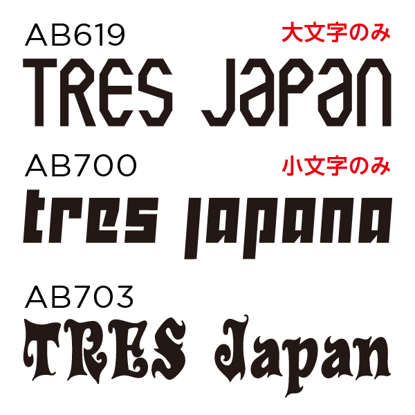 トレスジャパン バスケユニフォーム用フォント7